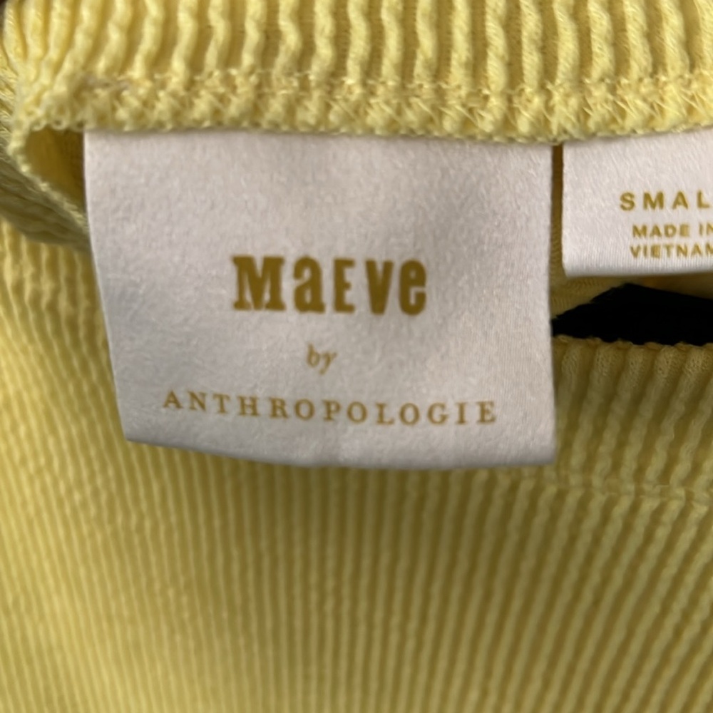 Maeve Anthropologie Yellow Long Sleeve Oversized Top Small - Picture 5 of 6